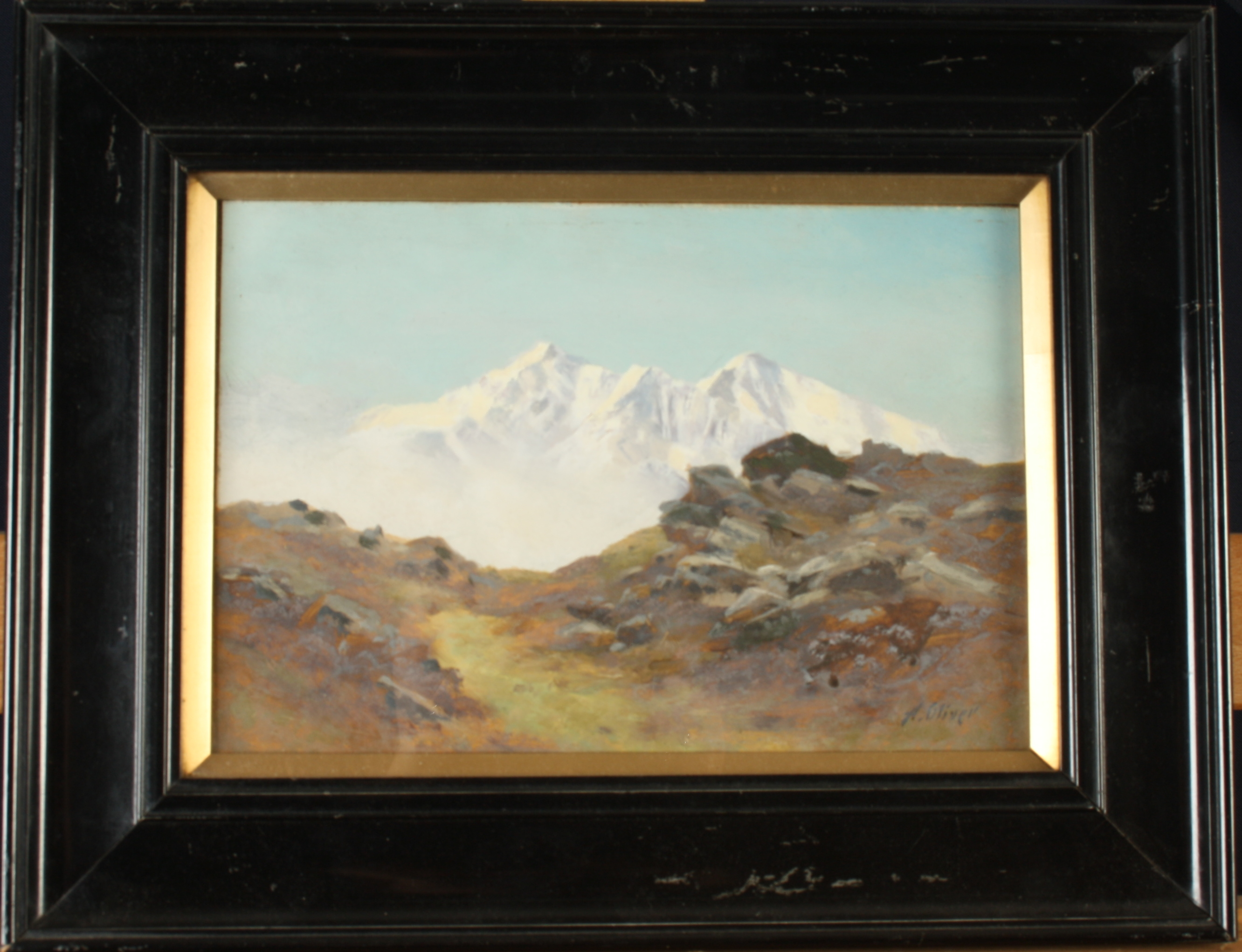Alfred OLIVER Snowdonia Oil on board Signed 16 x 23cm - Image 2 of 2
