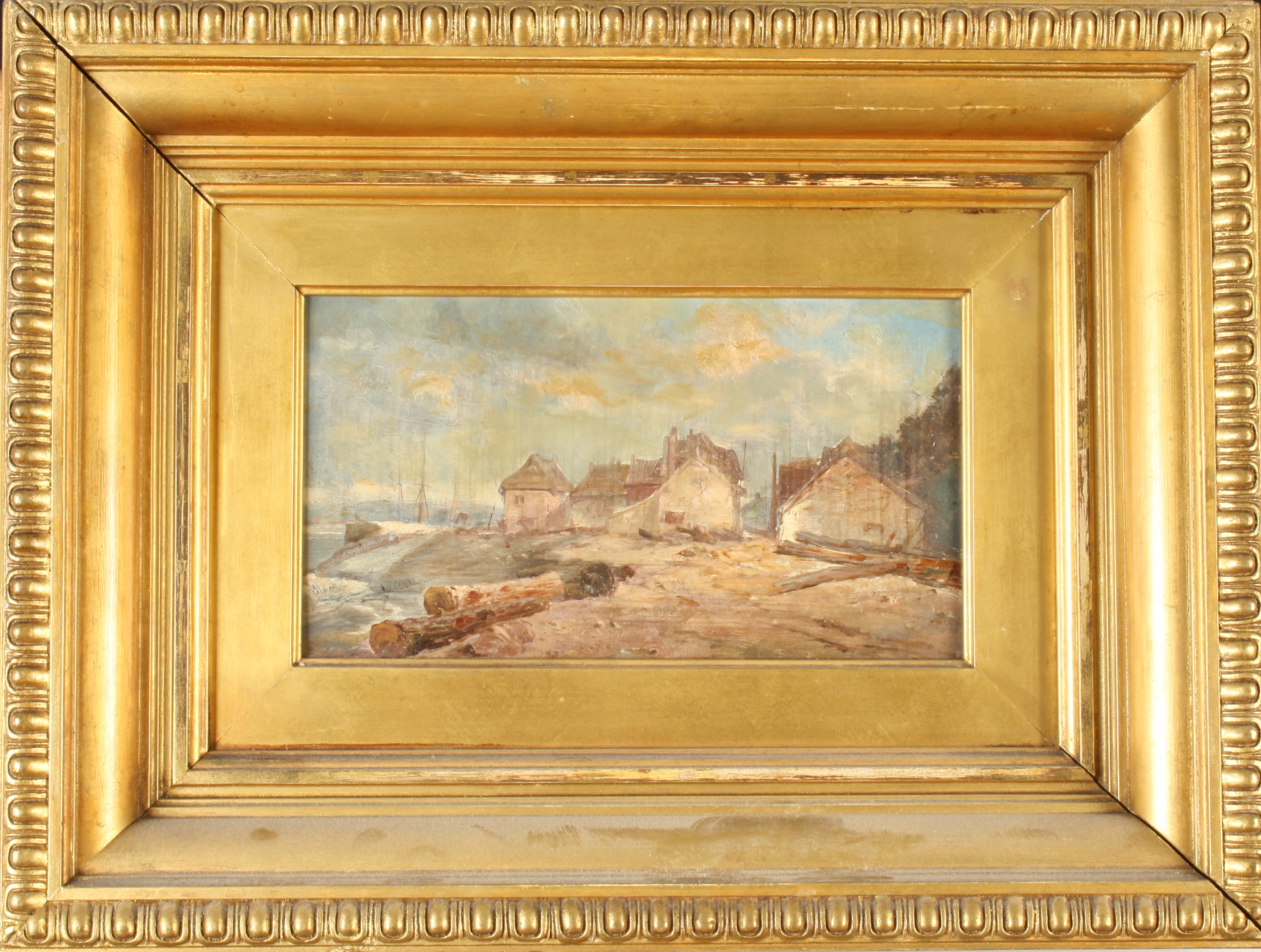 Edwin HAYES Coastal Village Oil on board Signed to the back 14.5 x 25. - Image 2 of 2