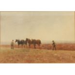 Willem MARIS Ploughing Watercolour Signed 32 x 47cm