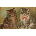 Edward AISTROP Kittens Oil on canvas laid down Signed 12 x 19cm Condition report: