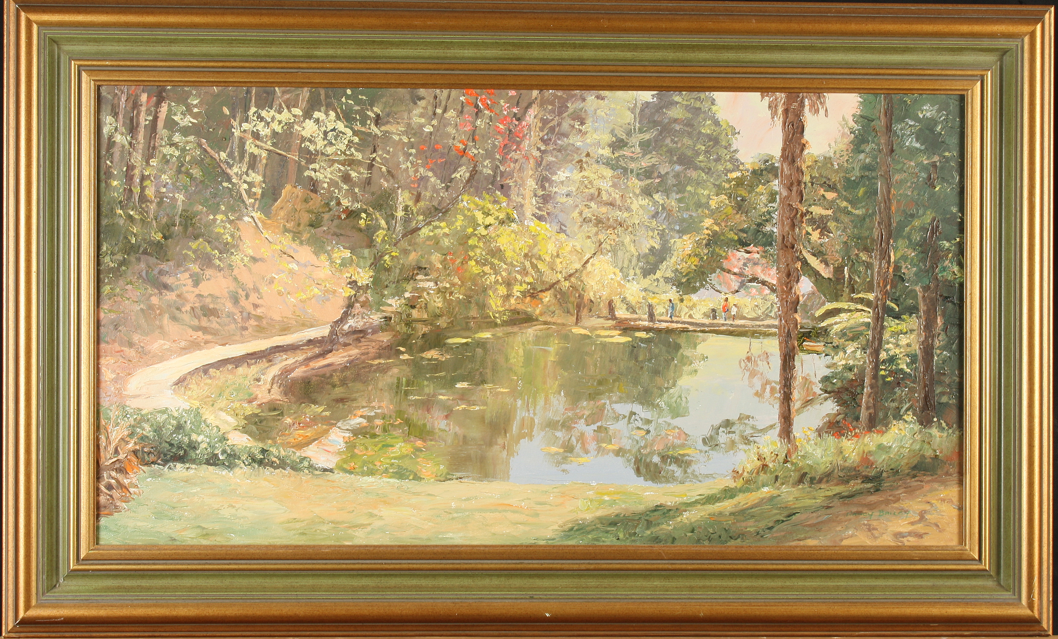 Nancy BAILEY Lost Gardens of Heligan Oil on canvas Signed Inscribed to the back 39 x 73cm - Image 2 of 2