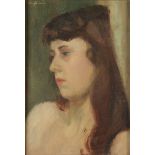 Michael FINN Head of a girl - a Royal College life study circa 1947 Oil on canvas Signed Further