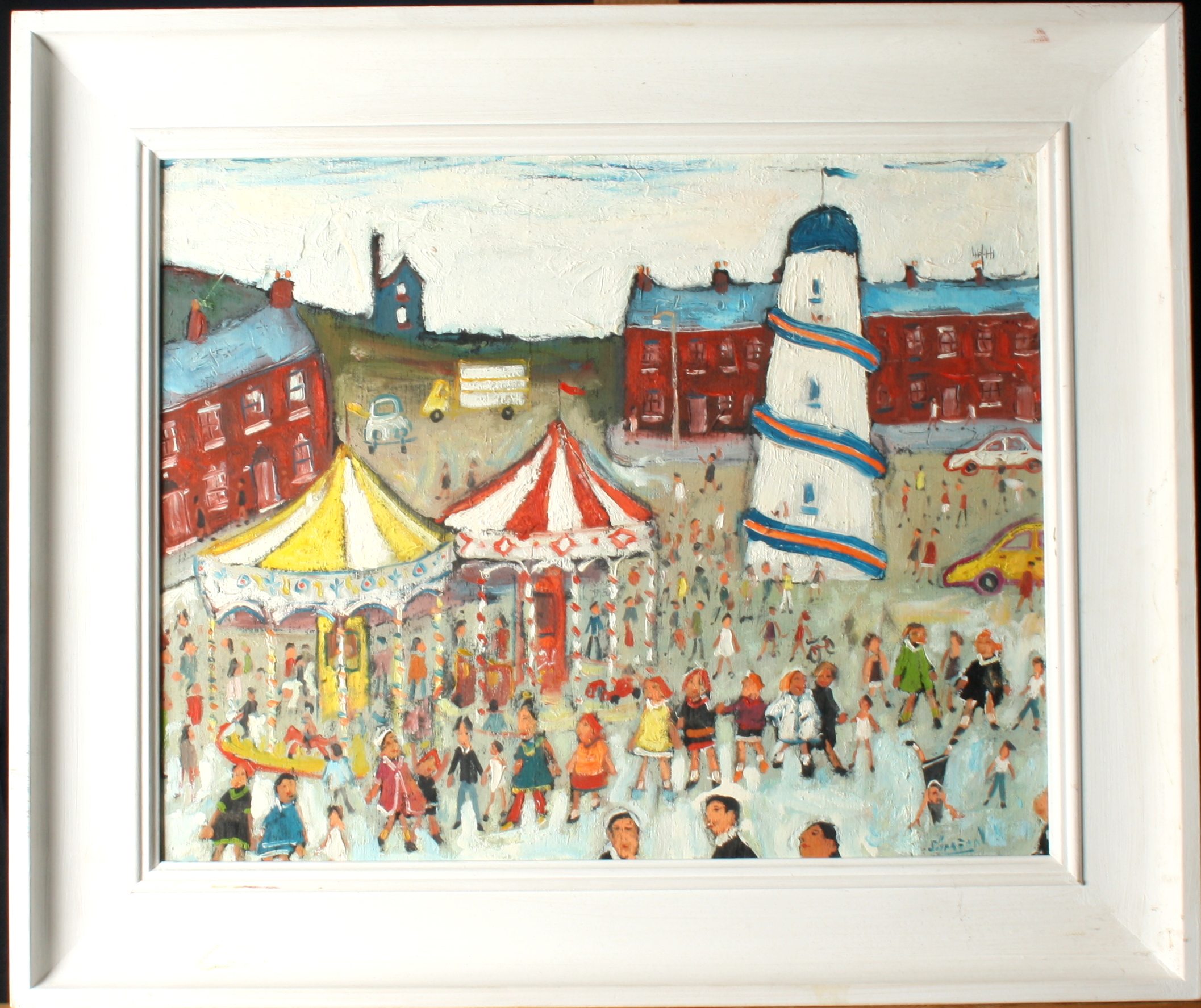 Simeon STAFFORD Cornish Fair Oil on board Signed Inscribed to the back 40 x 50cm - Image 2 of 3