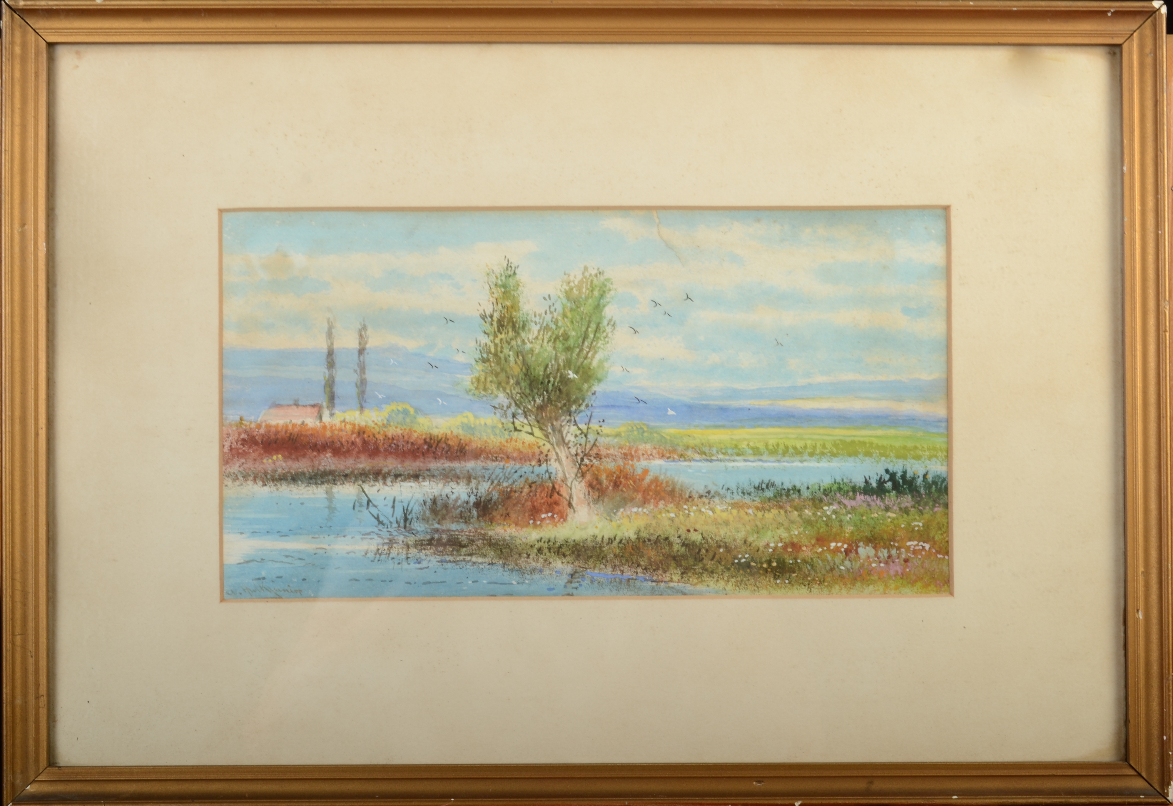 Thomas Swift HUTTON Low Tide watercolour Signed 13 x 35cm together with three watercolours by A. - Image 3 of 5