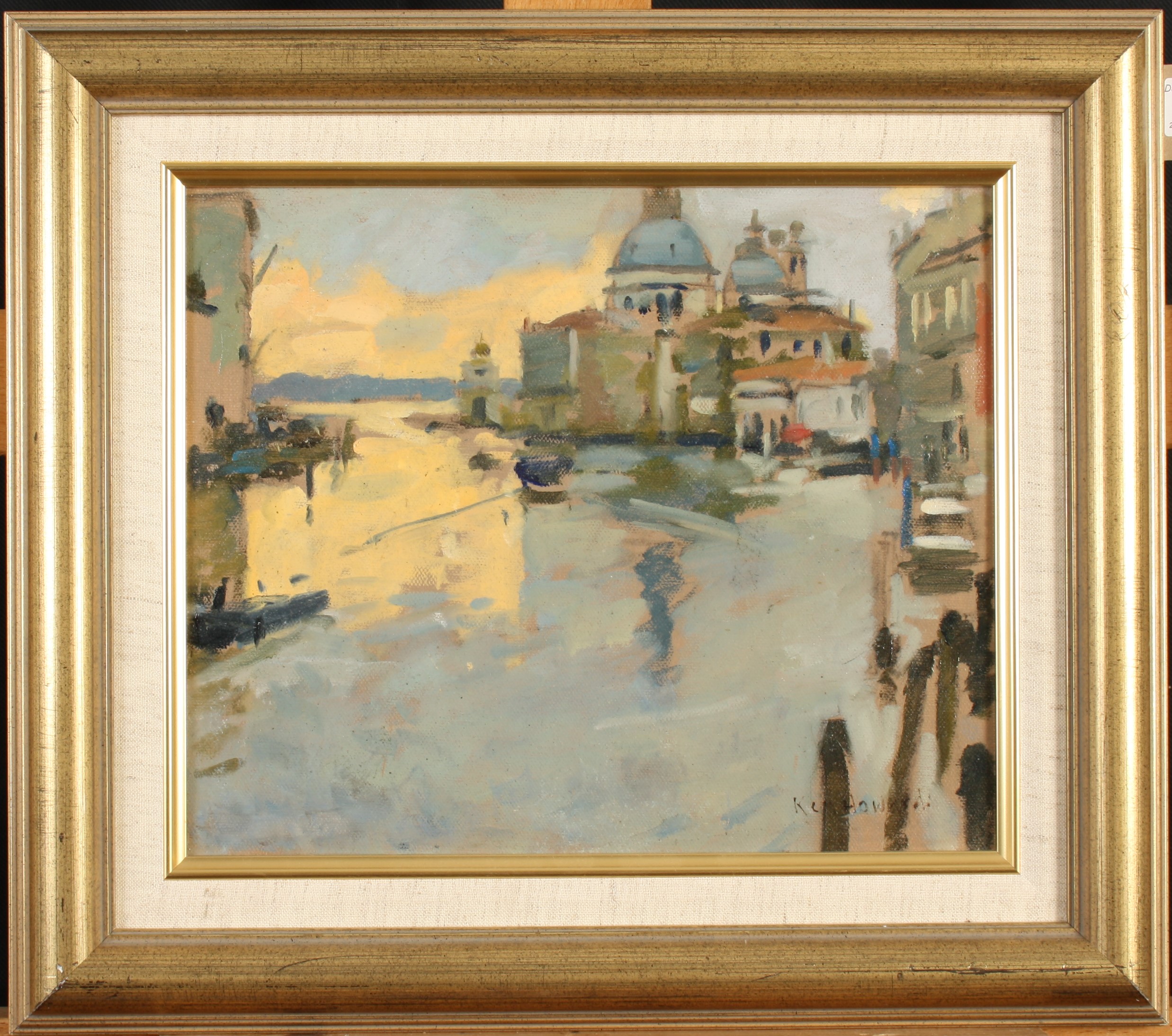 Ken HOWARD Evening Light on The Grand Canal Oil on board Signed 25 x 31 cm (See illustration) - Image 2 of 2