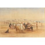 Georgina DE L'AUBINIERE Children Punting Watercolour Signed 27 x 45cm Together with a Victorian