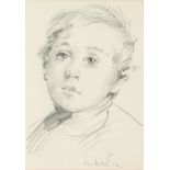 Robert Oscar LENKIEWICZ Head of a boy Pencil drawing Signed 31 x 22cm