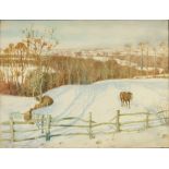 Norman GARSTIN Winter landscape Watercolour Signed 48 x 64cm (See illustration)