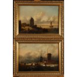 A pair of early 19th century oils on canvas Indistinctly signed 24 x 34 cm Condition