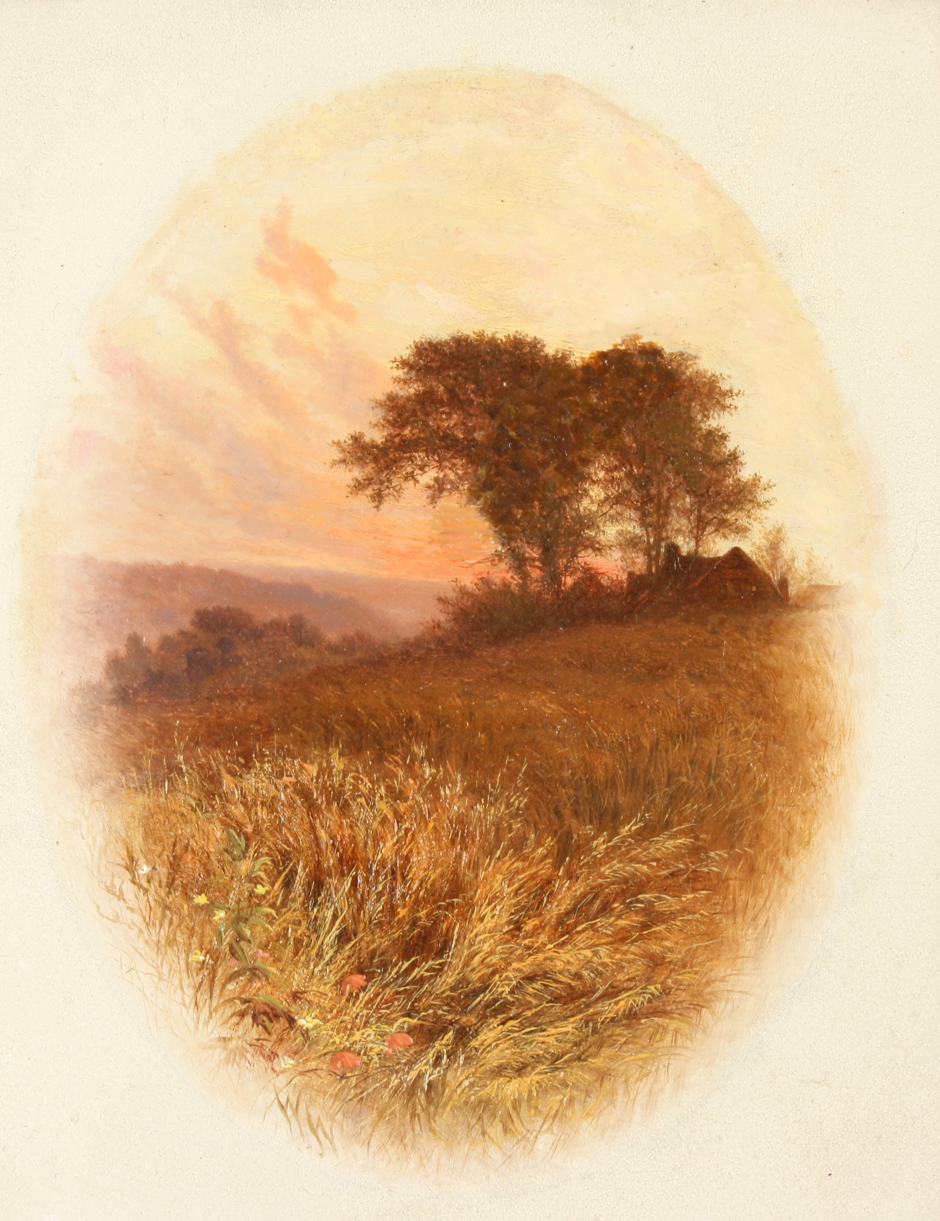 Walter Heath WILLIAMS Sunset Meadow Oil on canvas Initialled Signed and indistinctly inscribed