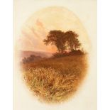 Walter Heath WILLIAMS Sunset Meadow Oil on canvas Initialled Signed and indistinctly inscribed