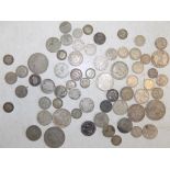 World silver coins including 19th century.
