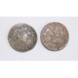 James II Ireland emergency money large shilling (2) 1689 and worn 1689.