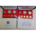 British Virgin Islands:- 1977 proof set the $1 is silver,