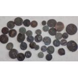 Thirty seven later Roman bronze coins.