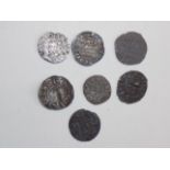 Seven mainly early hammered silver coins.