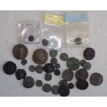 A small collection of Roman coins, condition mixed.