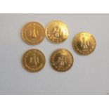 Mexico:- Gold peso 1865 (5)