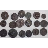 Eighteen later Roman bronze coins.