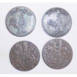 East India Company Sumatra:- four copper coins, two dated 1804.
