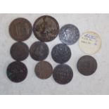 Ten 18th and 19th century tokens.