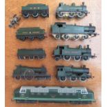 Scratch built 00 gauge locomotives and one diesel locomotive.