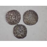 Edward IV groat mint mark sun, together with two others mint mark crown and mint mark sun.
