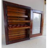 A mahogany glass fronted thirteen drawer coin cabinet height 14 1/2",
