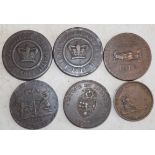 Tokens:- Birmingham and Neath 1811 (2) Birmingham and Risca 1811, Bath 1811,