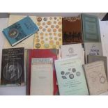 A collection of coin and other reference books and a quantity of Sotheby's and other coin