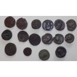 Sixteen later Roman bronze coins.