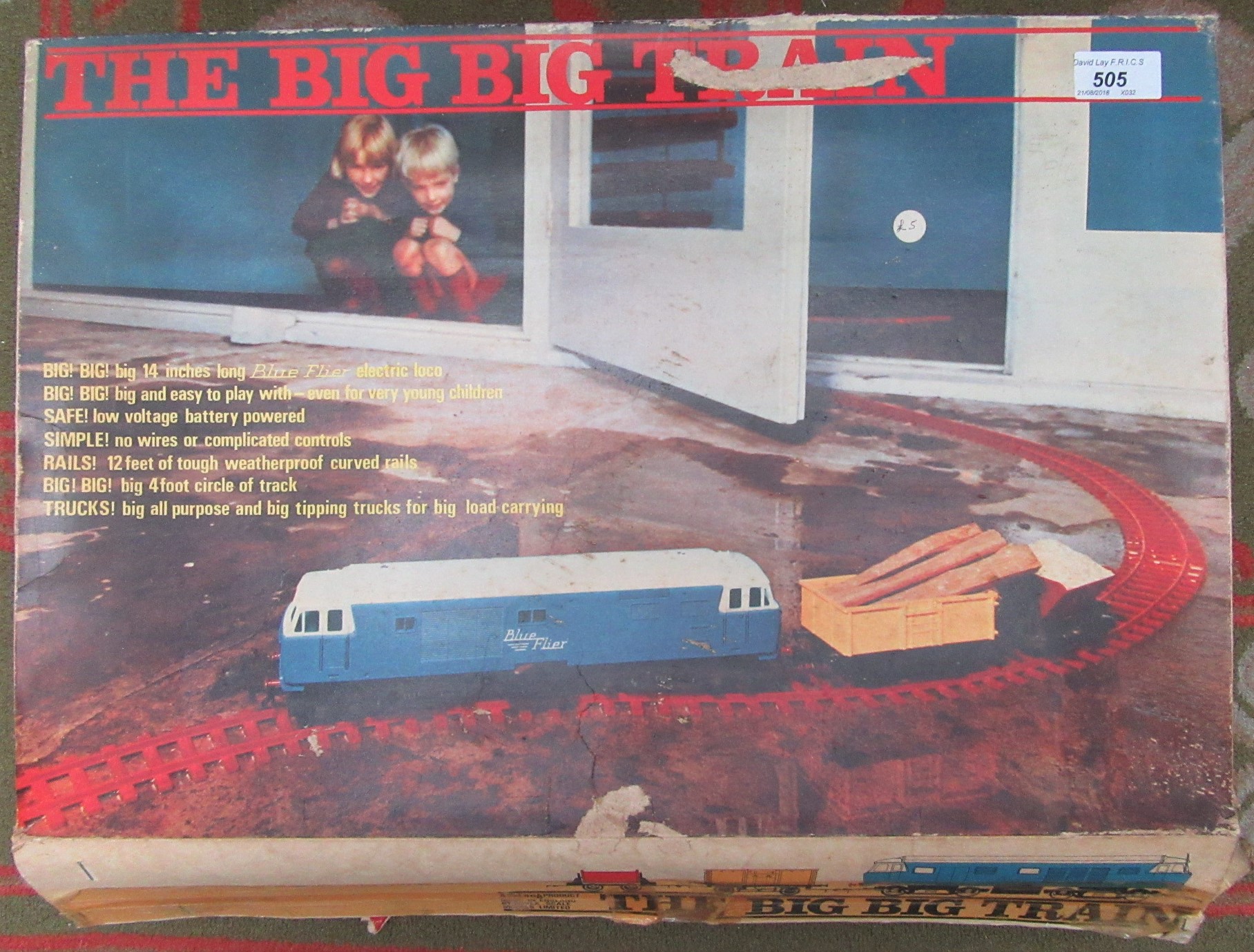 "The Big Train" an 0 gauge diesel locomotive, two wagons etc in original box,