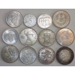 Twelve miscellaneous mainly silver World coins.