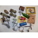 Tin plate, Die-cast and other toys including two German armoured cars.