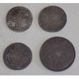 2/6d 1821 VF plus dark, together 1/- 1714, 1731 and 1697.
