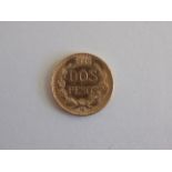 Mexico:- Gold 2 pesos 1945, lustre.