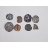 Eight hammered British coins, damage.