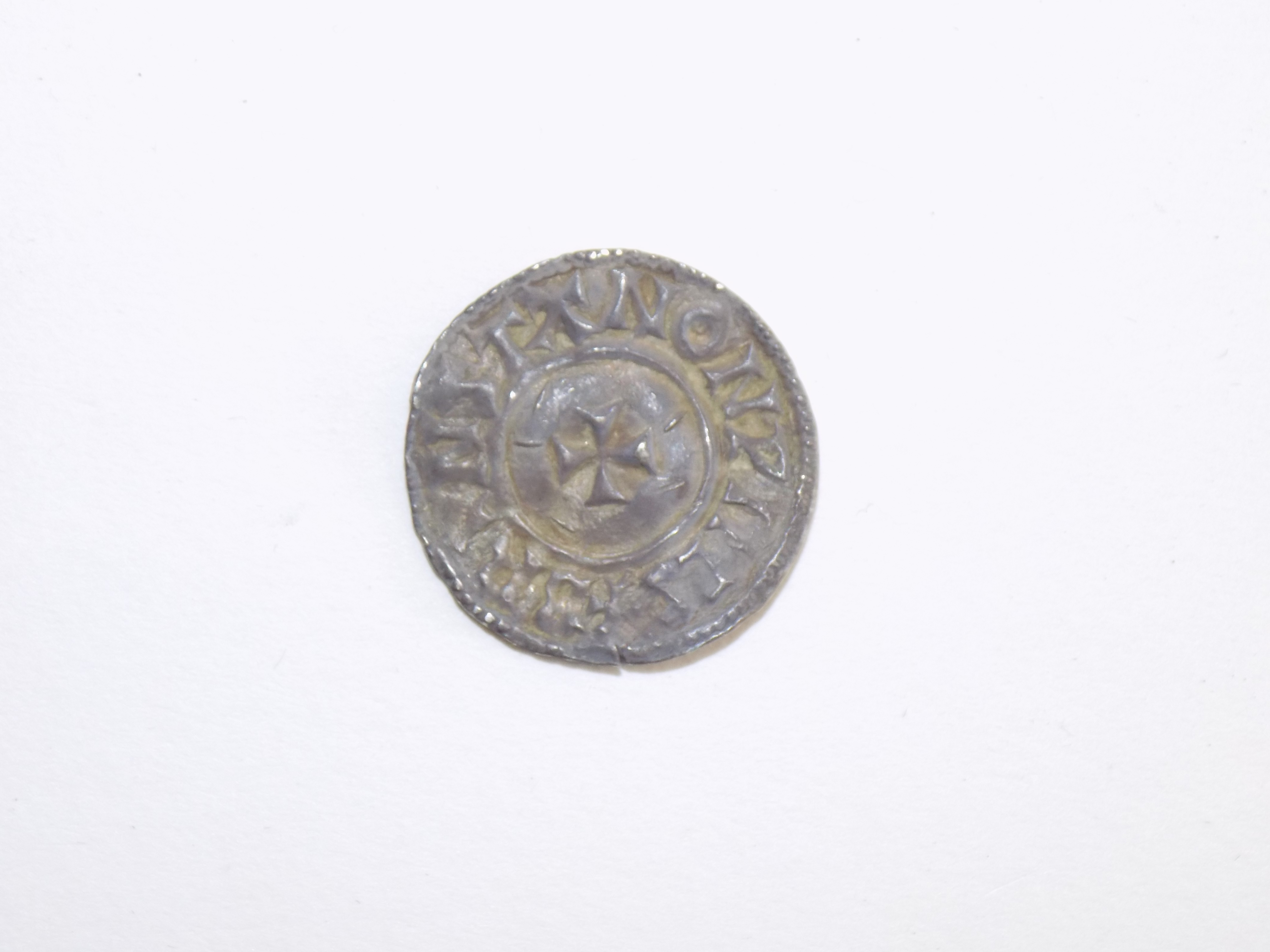 Aethelred II small cross type silver penny. - Image 2 of 2