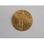 Netherlands:- Gold Ducat 1796, holed.