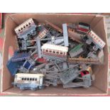 A collection of "0" gauge rolling stock and track.