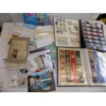 Miscellaneous first day covers, stock book of stamps, castle high values, book marks etc.