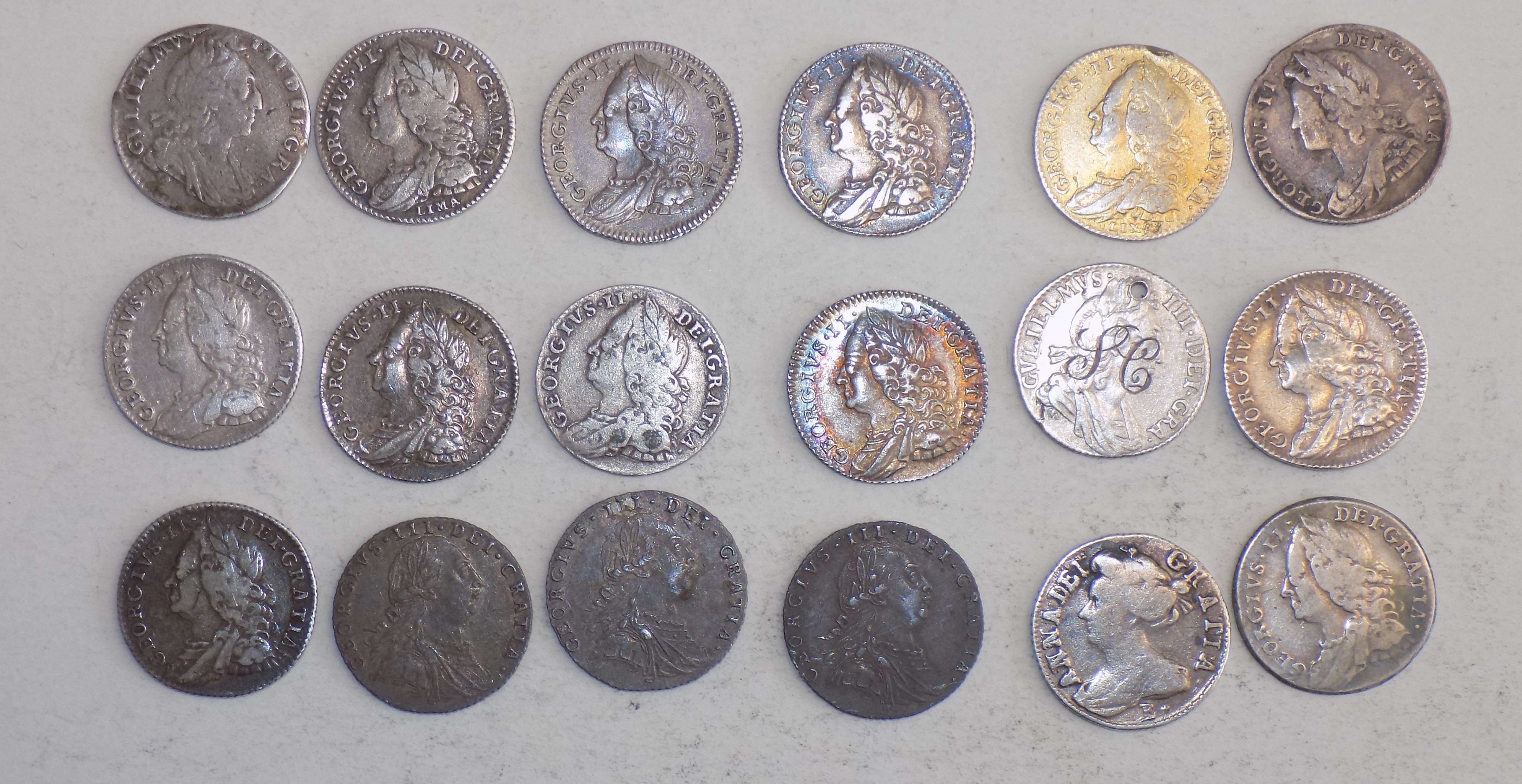 British 6d:- 1700, 1746, 1750 (VF), 1757 (2), 1758 (4) and 1787 (3), - Image 2 of 2