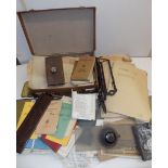 Two boxes containing mainly WWII ephemera including air raid precautions and hand written note