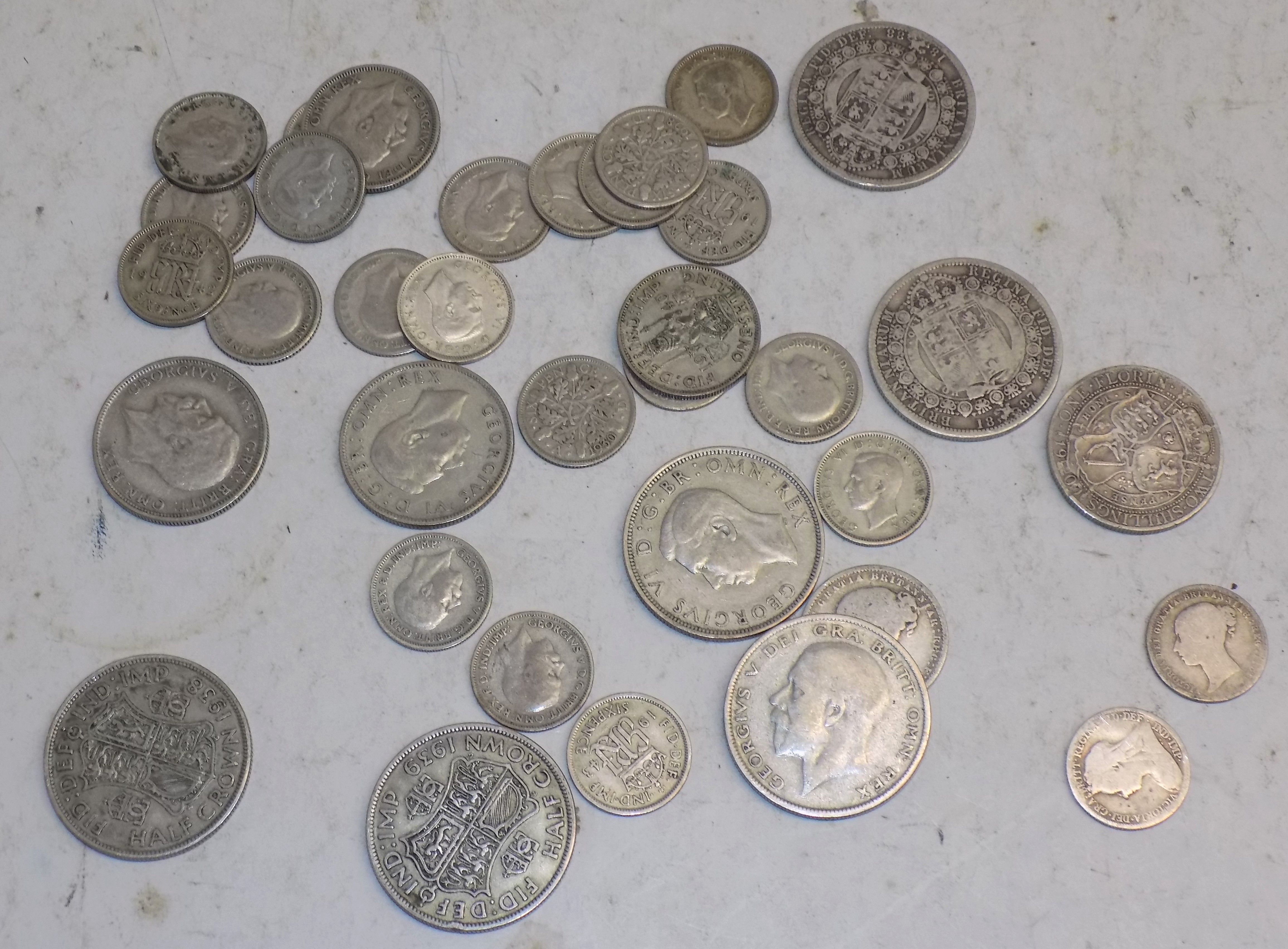 £1-35 pre 1947 British silver and 45p pre 1920.