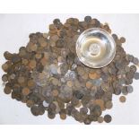 A quantity of British copper coins including mainly Victorian,
