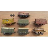Hornby '0' gauge wagons including "Pratts High Test Sealed" and "Hornby Railway Company"