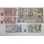 Banknotes:- "The National Bank of Scotland" £5 dated 31st December 1956,