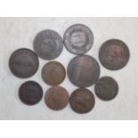 Ten 18th and 19th century tokens.