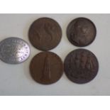 Five 18th century and later tokens.