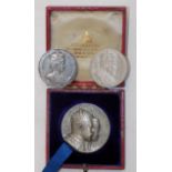 A silver Edward VII coronation medallion cased,